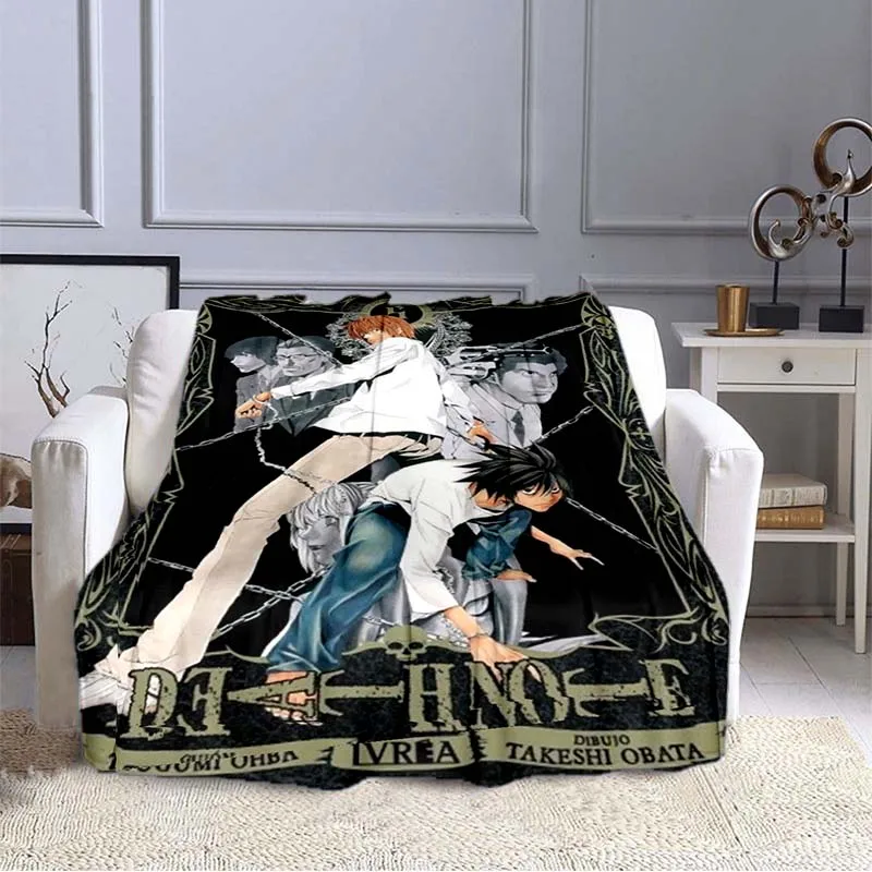 Одеяло с 3D-принтом из аниме Death Note японское Фланелевое покрывало рисунком