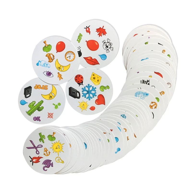 

Balleenshiny Multiplayer Party Game Spot It Game For Kids Classic Board Card Game Parent-child Interaction Colorful With Tin Box