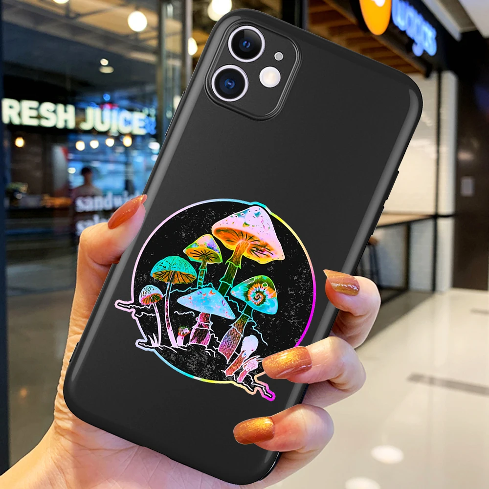 

Colorful Mushroom Print luxury for iPhone 12 Pro Max 5 6 6S 7 8 SE 2020 Plus X XS XR 11 Pro Max Phone case funda soft cover etui