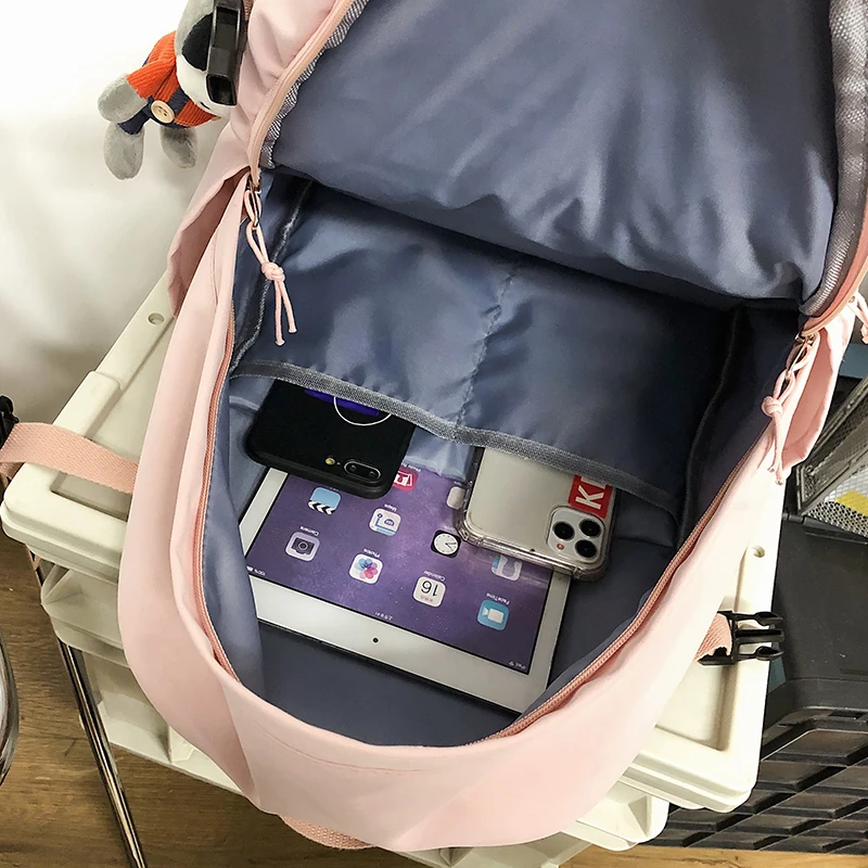 

HOCODO Large Capacity Women Backpack Fashion Mesh Multi-Layer Pocket Backpack Female Anti-Theft Travel Bag Kawaii Girl Schoolbag