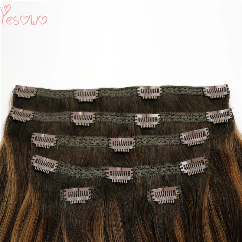 Yesowo 6 шт./компл. для наращивания на всю голову темные корни пианино Цвет смешанный