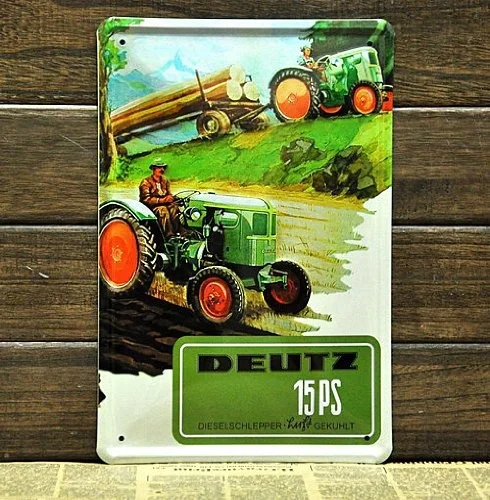 

Трактор Deutz жестяной знак художественный Дом Кафе бар винтажные металлические знаки 20x30 см
