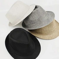 40 dropshippingmens womens summer beach hat sun screen linen fedoras outdoor travel hats