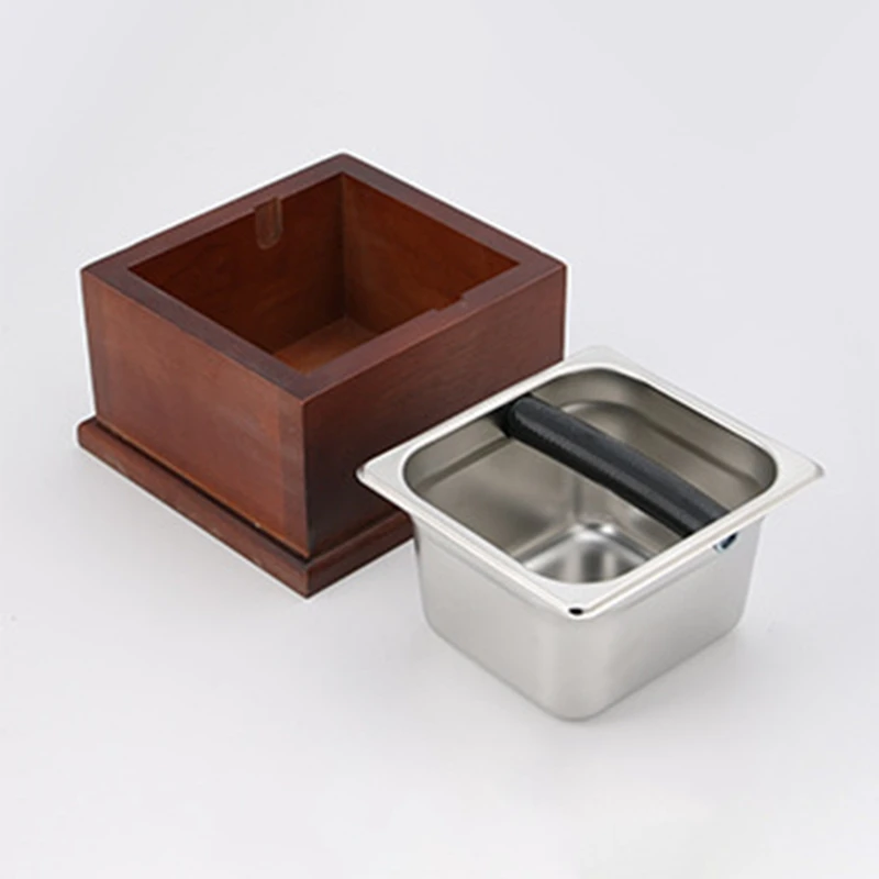 Кофейная коробка для кофе из нержавеющей стали деревянный контейнер бариста