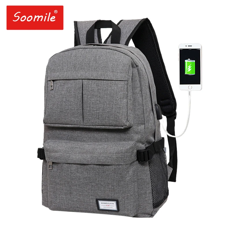 Водонепроницаемая сумка для ноутбука 14 1 дюймов рюкзак с usb зарядкой анти вор