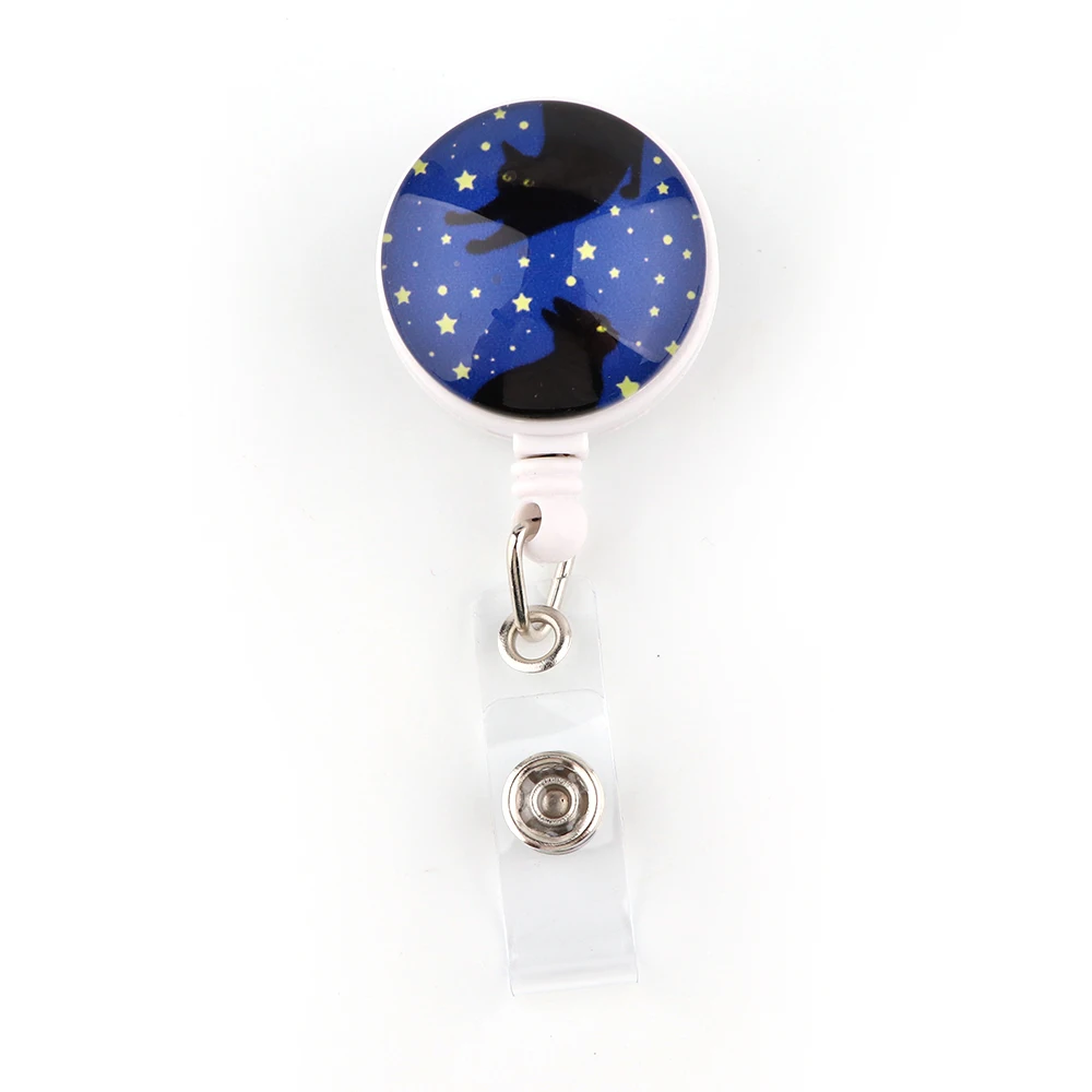 

CB711 Starry Cat New Arrival High Quality Retractable Badge Reel Fashion Cartoon Cute Students ID Card Badge Holder