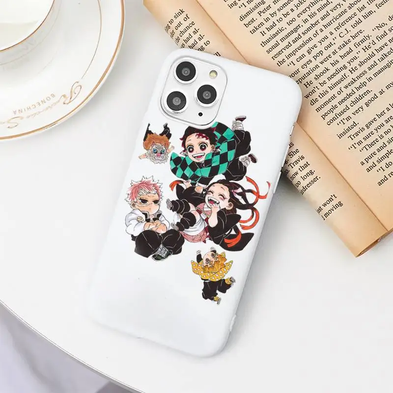 

Anime Kurama Demon Slayer Phone Case Candy Color for iPhone 6 6S 7 8 11 12 XS X SE 2020 XR mini pro Plus MAX funda