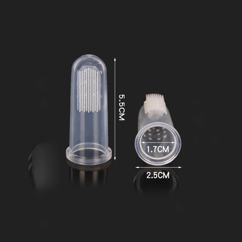 

2Pcs Puppy Cat Finger Cleaning Toothbrush Super Soft Silicone Pet Products Pet Bad Breath Tartar Teeth Care Tool CW-YS-01l