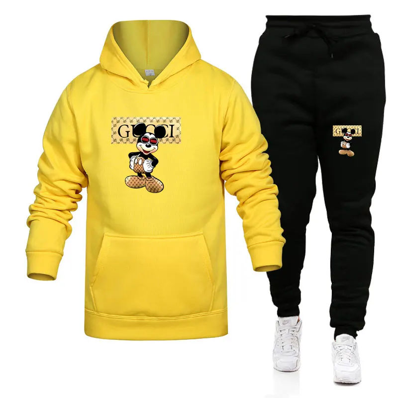 

2020 Autumn Winter Multi-Color Optional Long Sleeve Velvet Hoodie Male, Street Fashion Versatile Two-Piece Hoodie Set