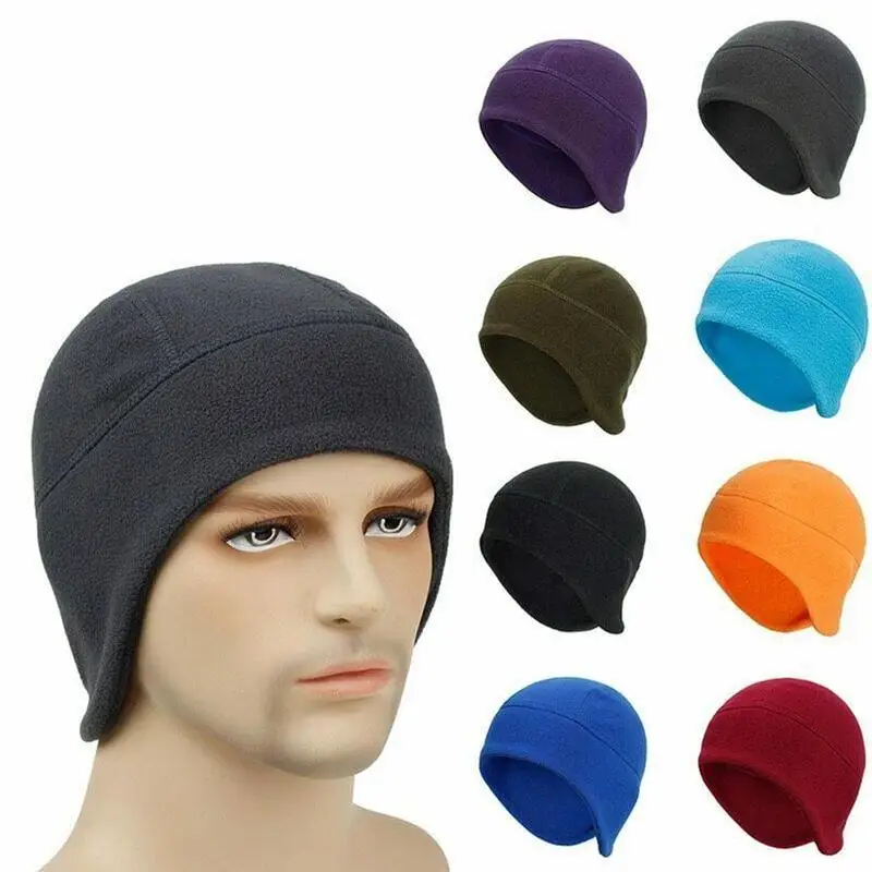 

Pure Color Neutral Men's And Women's Polar Fleece Pullover Cap Knitted Knitted Cotton Double Fabric Cap Hat