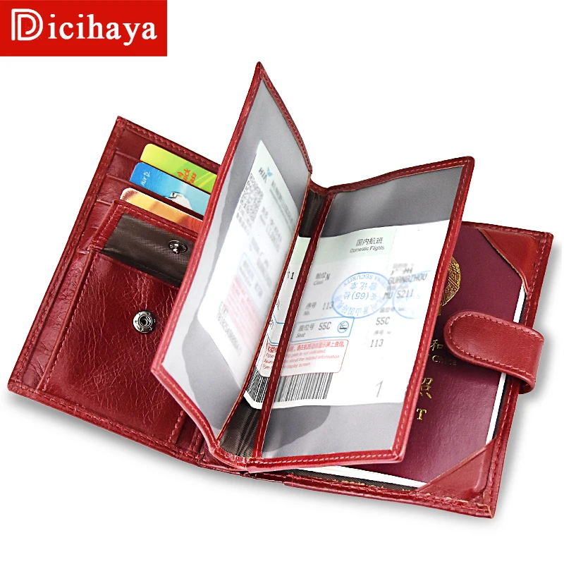 DICIHAYA, кошелек из натуральной кожи, Обложка для паспорта, для женщин, Rfid, держатель для паспорта, дизайнерский, для путешествий, чехол, кредитный держатель для карт, сумка для монет