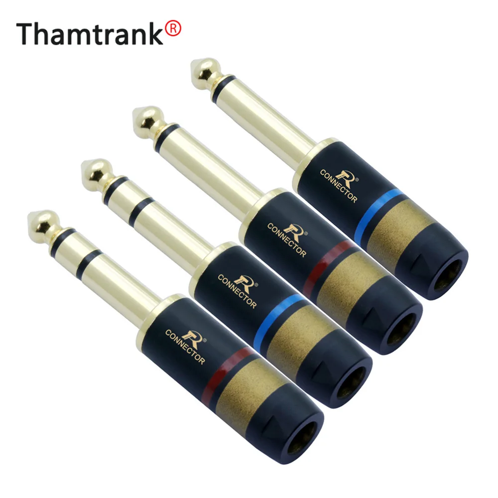 10 шт. роскошный разъем 6 35 позолоченный Аудио мм моно/стерео в сборе микрофонный