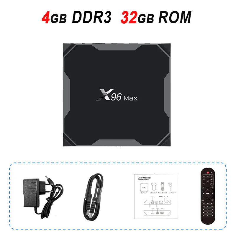 4GB 32GB ТВ-бокс X96Max S905X2 Android 9,0 Smart tv BOX Amlogic четырехъядерный процессор 4 ГБ 32 ГБ 64 Гб 2,4 г 5 ГГц Wifi Bluetooth 1000 м LAN 4K телеприставка - Цвет: 4GB 32GB