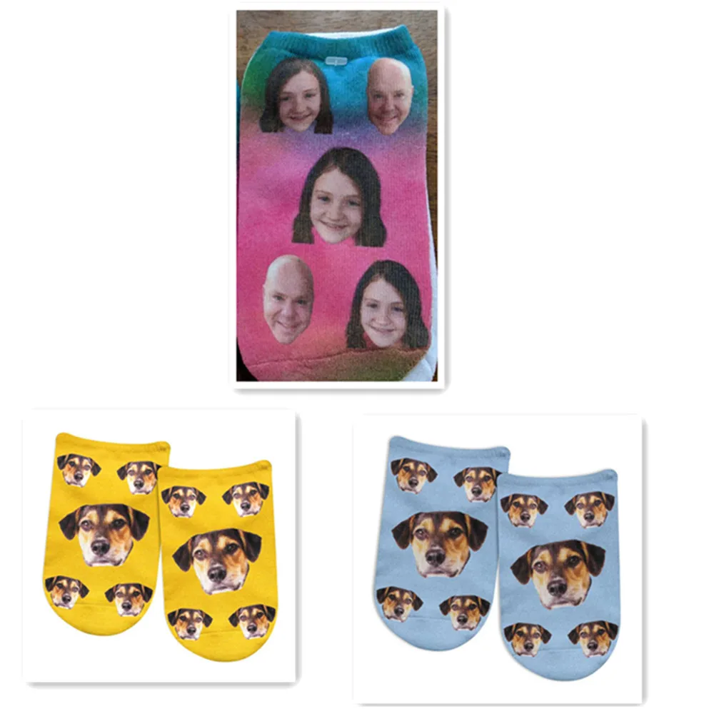Пользовательские лица фото носки забавный подарок персонализированные