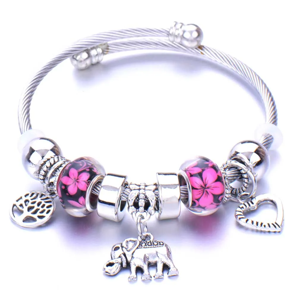 10 шт./лот браслеты с подвесками для женщин и мужчин оригинальные Кристальные