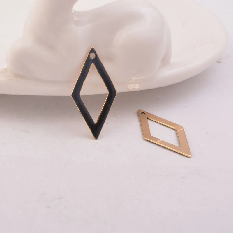 30 шт. 13*26 мм Высококачественная медная Эмаль Подвески ромбы эмалированные