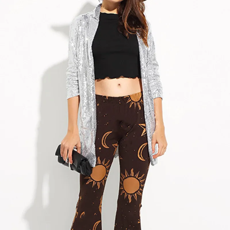 

Woman Suit Performance Dress Gold Sequins Bling Bling Nightclub Cardigan Bar Party Stage Dress Bright Personality Women Blazers