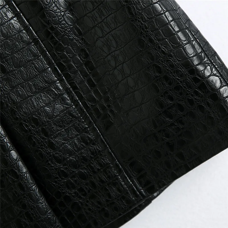 

BLSQR Black Button-up PU Leather Women Skirt High Waist Female Mini Skirt A-line Party Club Wear Ladies Sexy Short Skirt