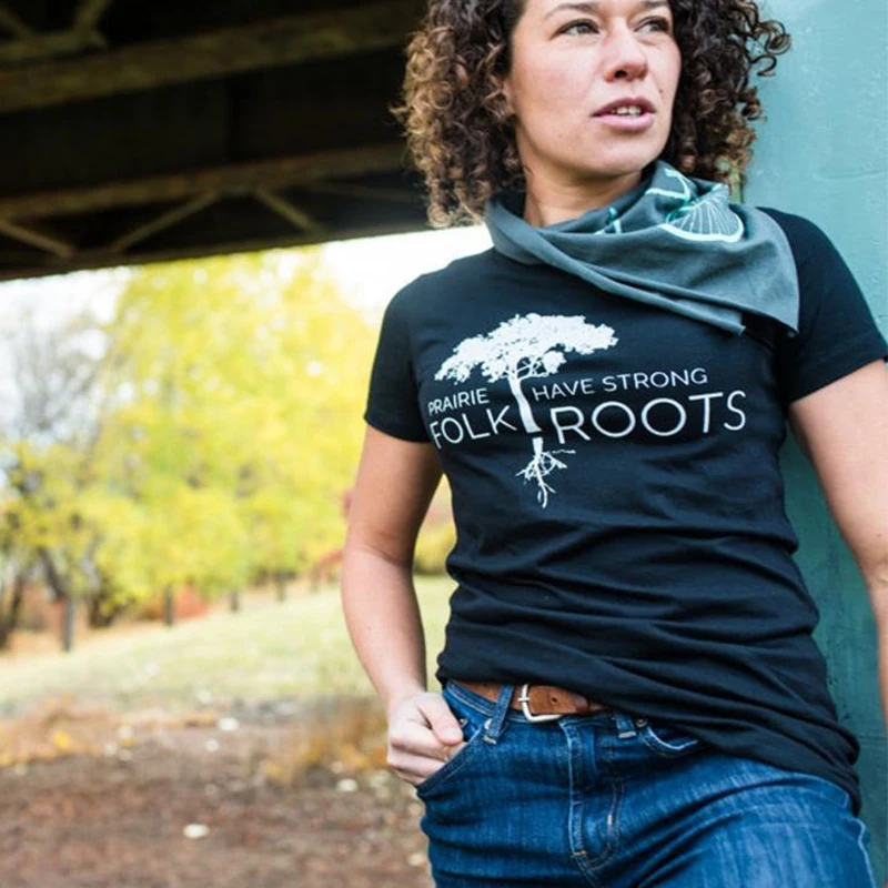 

Prairie Folk Have Strong Roots Funny T-shirt Black Cotton Short Sleeve Graphic Tees Plus Size Loose Summer Casual Shirt Women