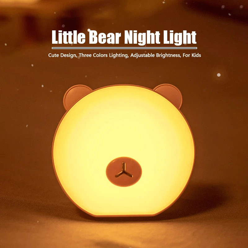 

LED Night Light Cute Little Bear Touch Sensor Light Table Lamp Warm/White Lighting Bedroom Bedside Lamp For Children Baby Gift