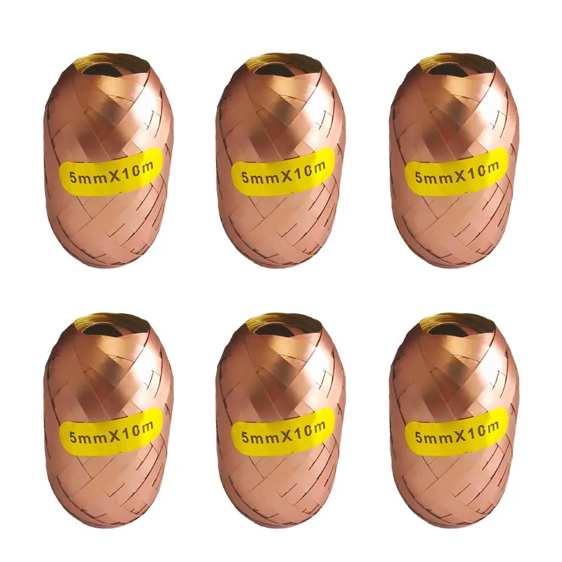 rose gold 6 шт., 5 мм* 10 м, воздушный шар из фольги, лазерный шар, белая розовая Золотая лента, украшение для свадьбы, дня рождения, вечеринки, воздушный шар, упаковочная лента - Цвет: rose gold