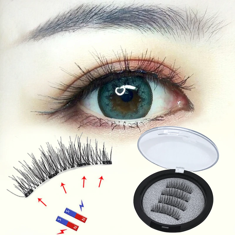 Магнитные ресницы с 4 магнитными натуральными длинными накладными ресницами