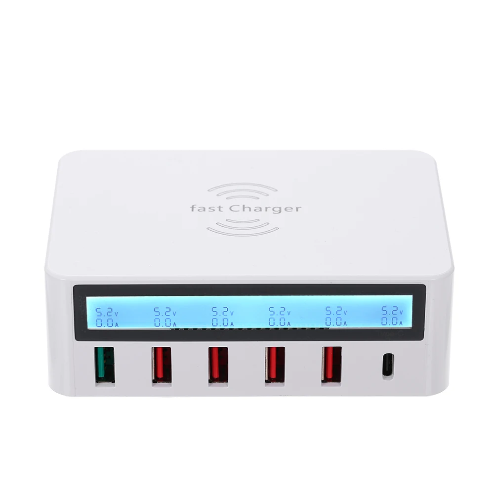Зарядная док станция с 6 USB портами и ЖК экраном|USB-гаджеты| |