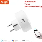 Беспроводная розетка Tuya EU с Wi-Fi, переключатель для умного дома, совместимый с Google home и голосовым управлением Alexa