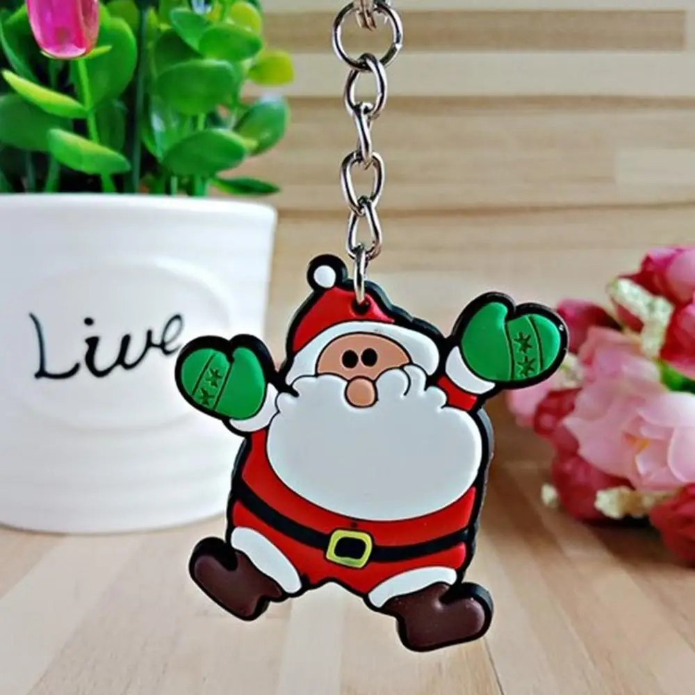 

Rubber Christmas Keychain PVC Keychain Small Gifts Christmas Keychain Plastic Drop Three-dimensional Pendant