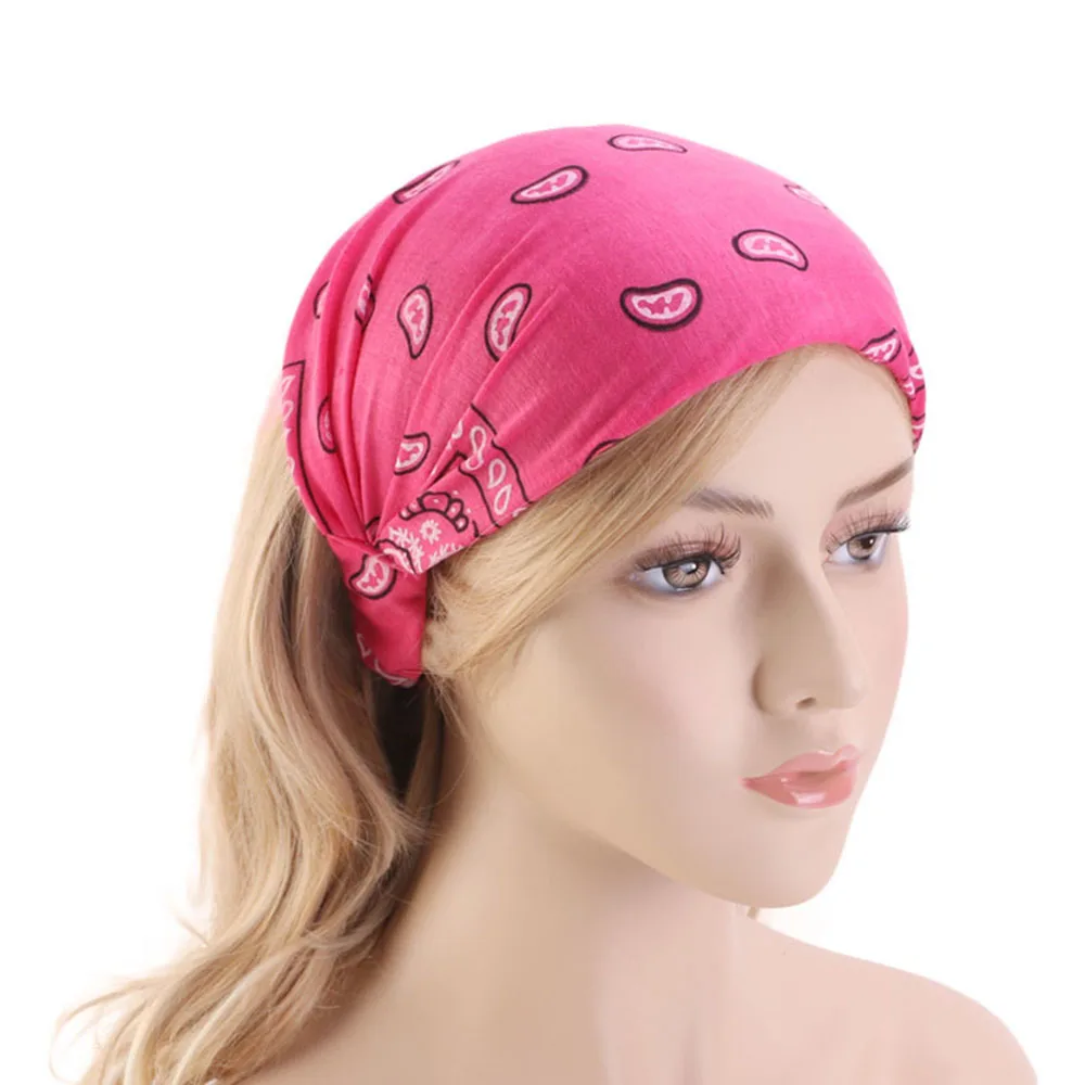 Женский хлопок Amoeba цветочный принт головная повязка тюрбан Ретро Ethic Boho для волос