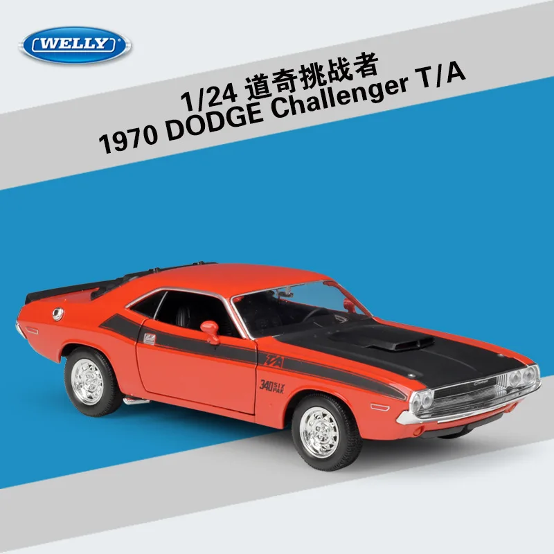 

Welly 1:24 1970 DODGE Challenger T/A Static Simulation Diecast Alloy Model Car