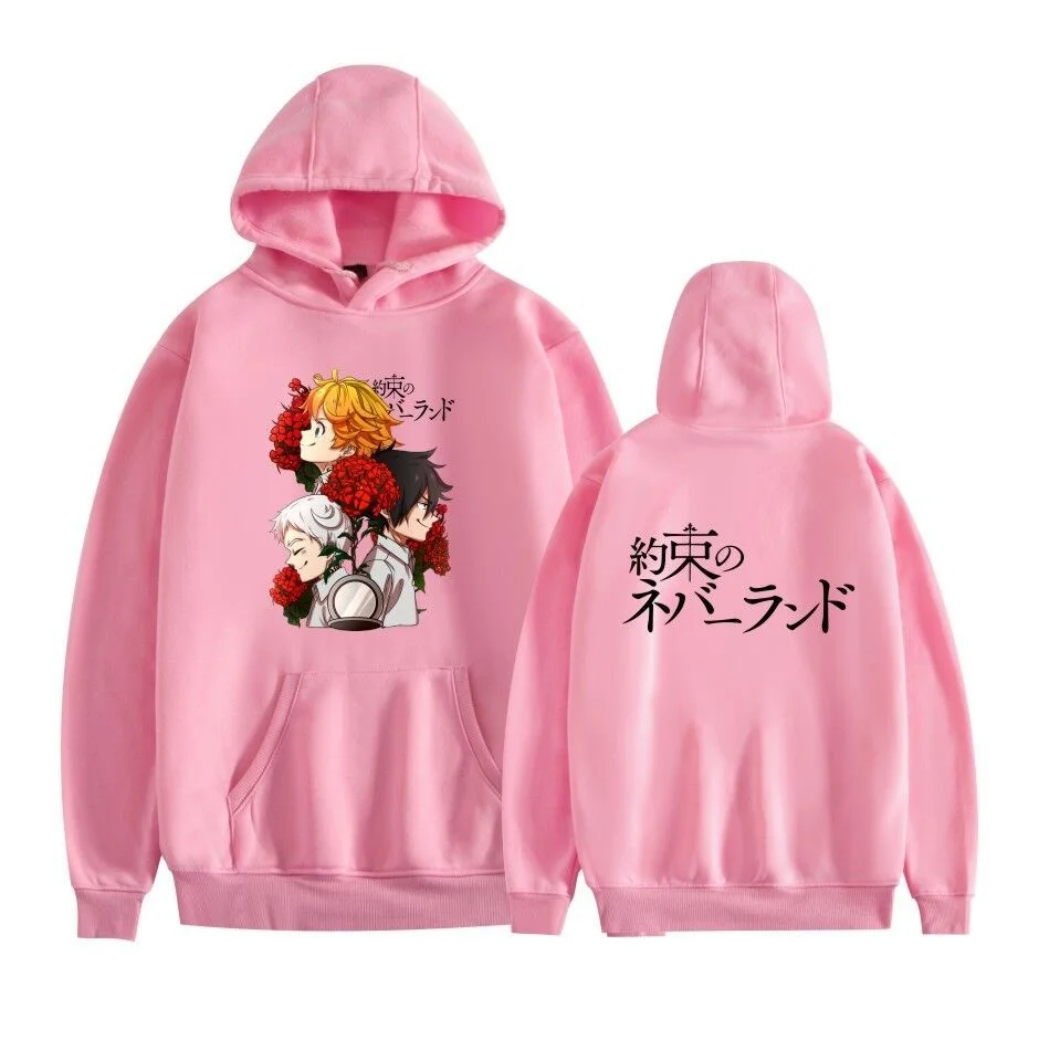 

The Promised Neverland Hoodies Anime Cosplay Solid Oversized Men Women Pullovers Loose Streetwear Casual Sweater 2021 Sweatshirt