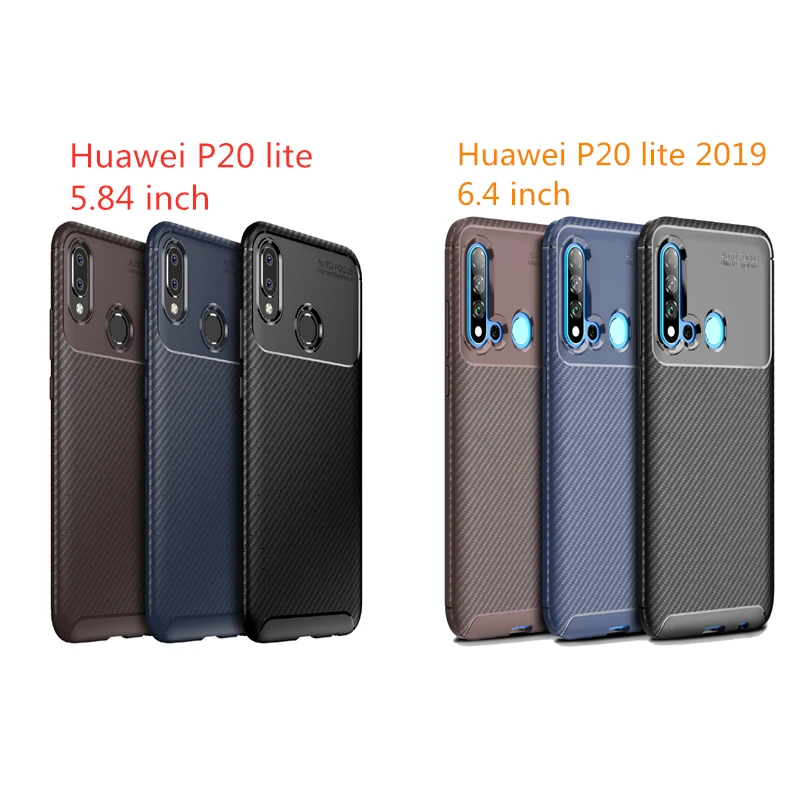 Huawei P20 Lite Pro чехол роскошный из углеродного волокна противоударный для телефона