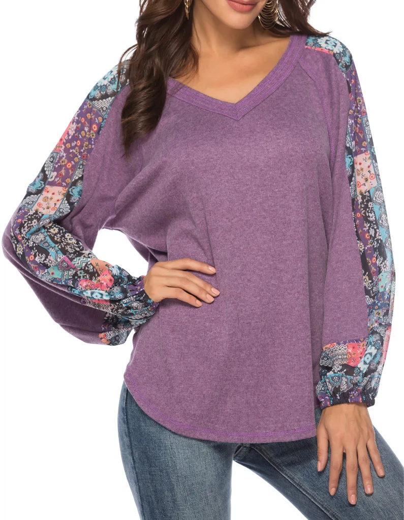 

graphic tees women plus size aesthetic pink womens clothing christmas shirt print v-neck streetwear long sleeve punk