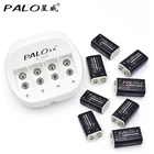 8 шт. литий-ионная батарея 9 в перезаряжаемая с зарядным устройством для 6F22 9 В литиевая аккумуляторная батарея для 9 в перезаряжаемая батарея