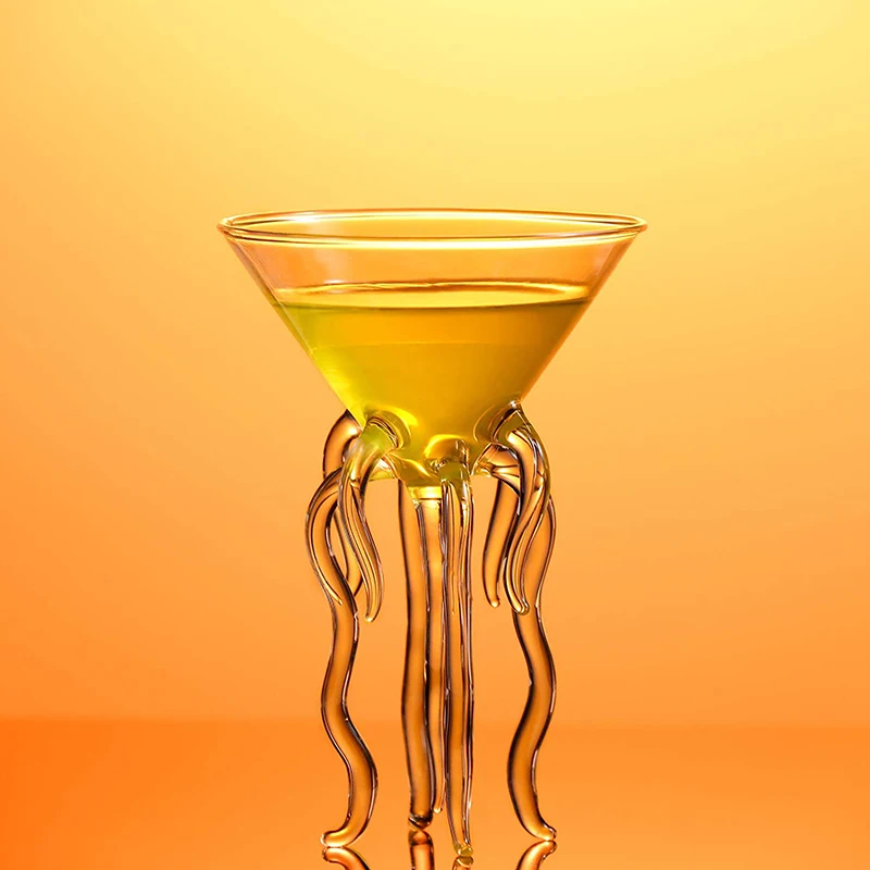 

1PC Octopus Cocktail Glass , Martini Glass Creative Jellyfish Glass Juice Glass Is Perfect For Whiskey/Margarita