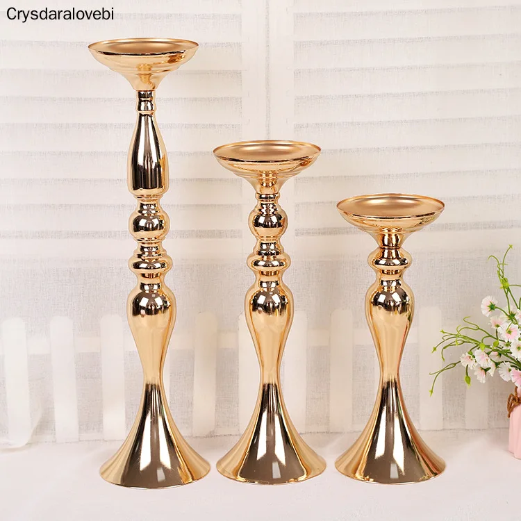 2pcs Metal Candle Holders Flowers Vase Candlestick Centerpieces Road Lead Candelabra Wedding porps Christmas decora | Дом и сад