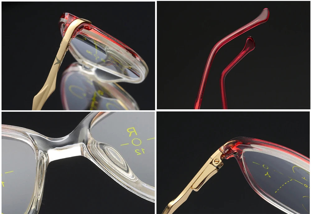 Женские градиентные очки для чтения Tr90 с большой оправой винно красного цвета