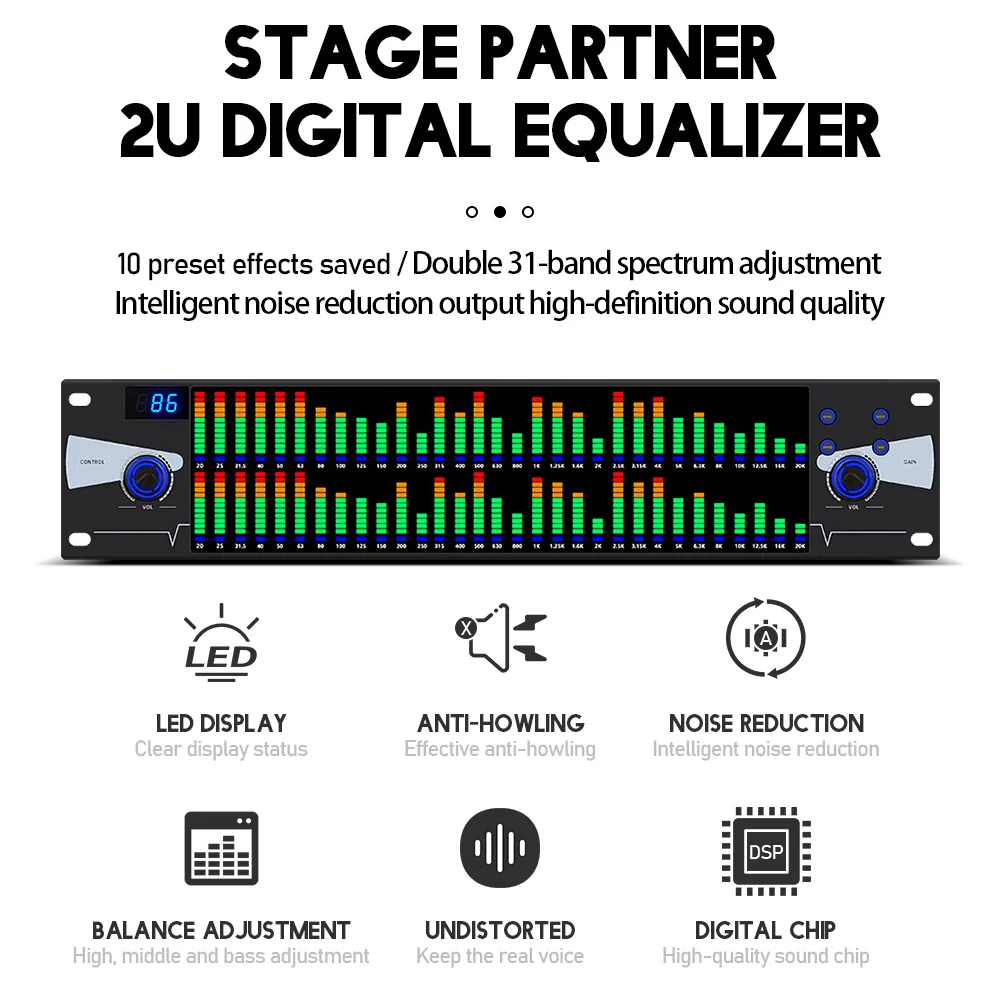 Профессиональная диджейская система новый графический эквалайзер 2U двойной 31