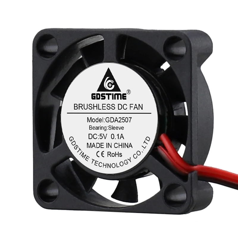 5 шт. Gdstime 25 мм 2 см 25x7 2507 DC 5V 2Pin PH2.0 маленький осевой охлаждающий вентилятор |