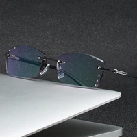 zirosat 77003 titanium alloy glasses frame men 2021 new men rimless prescription square eyeglasses myopia optical eyewear