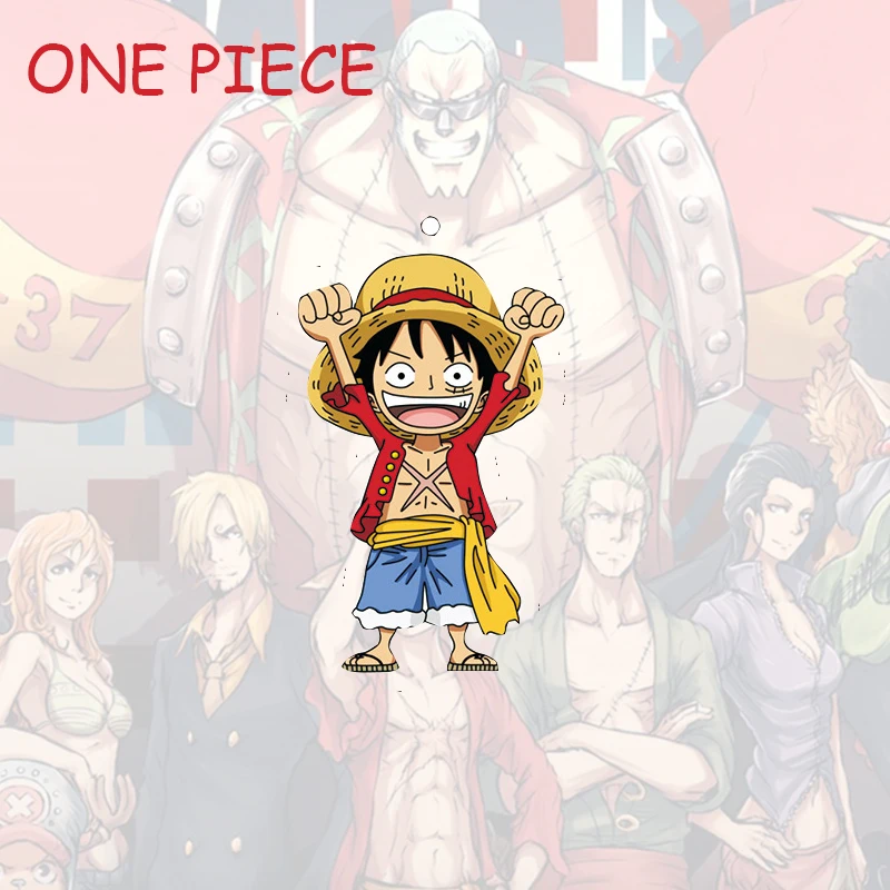 

One Piece Anime Figure Acrylic Cute Key Chain Luffy Roronoa Zoro Nami Usopp Sanji Tony Chopper Nico Robin Pendant Friend Gifts