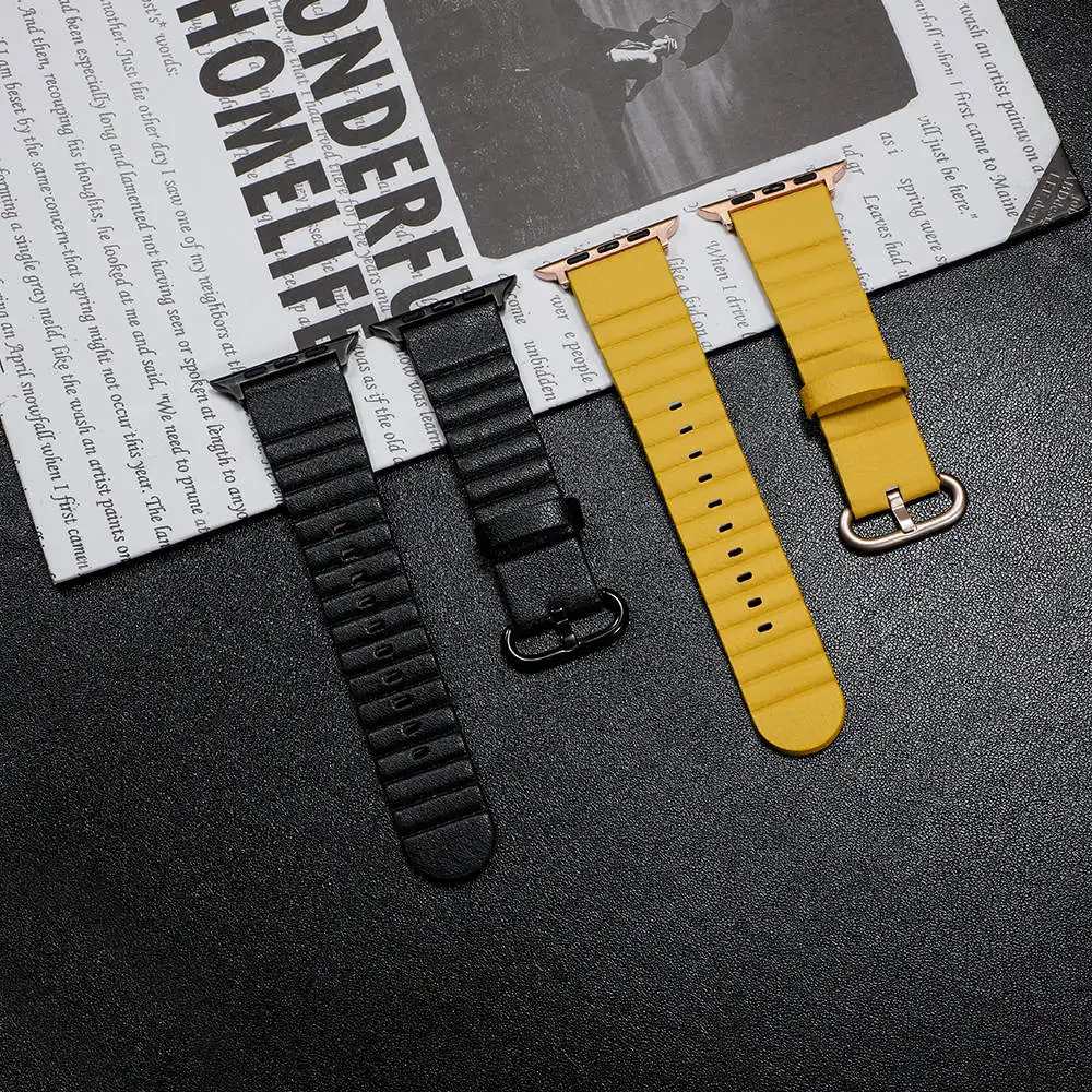 

Leather loop strap For Apple watch band 44mm 40mm iwatch band 38mm 42mm Genuine leather watchband for apple watch series 5 4 3
