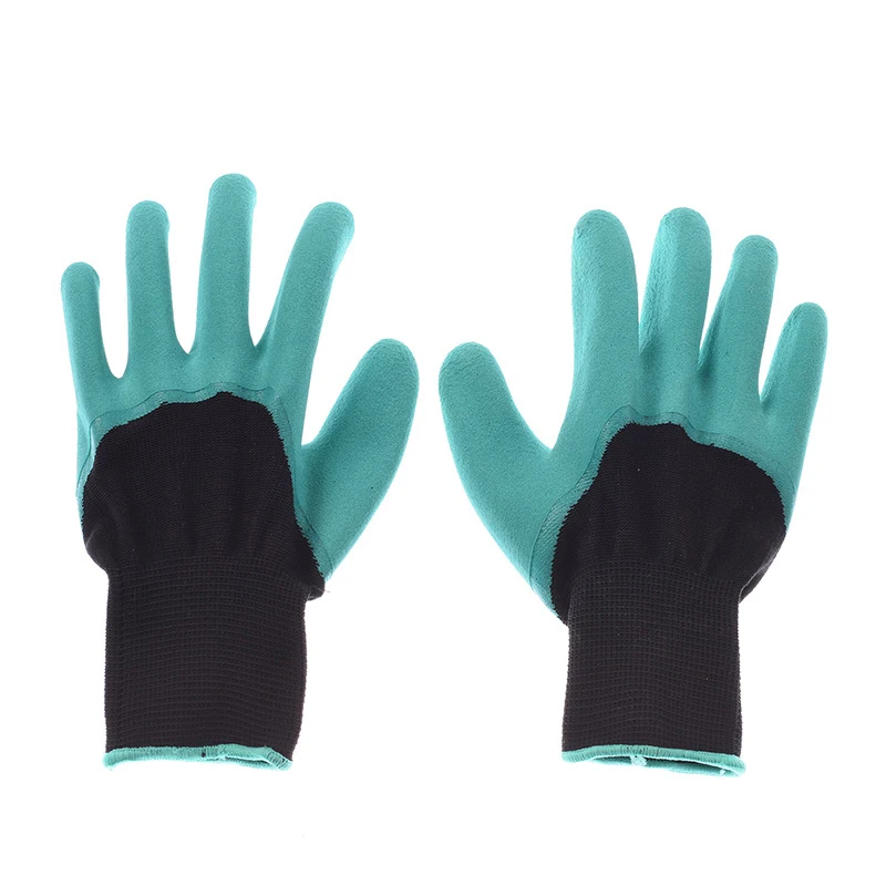 only green glove 1 пара новых садовых перчаток для садовой копки, посадки сада, Genie перчаток с 4 ABS пластиковыми когтями - Цвет: only green glove