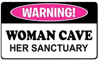 vintage retro man cave bar pub shed novelty aluminium metal tin wall decor mini sign warning pink woman women sanctuary