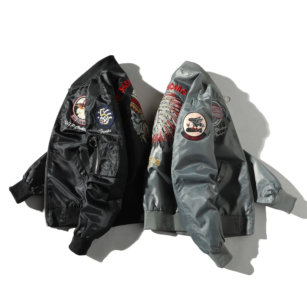 

New MA1 men jacket Embroidered Outwear Pilot flight Slim fit patch jackets Autumn thin jacket And Winter warmcoat Motorcycle jac