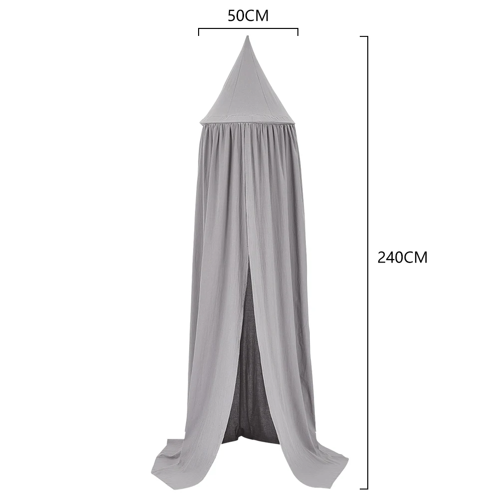 Розовый/серый хлопок детская кровать навес покрывало москитная сетка занавес