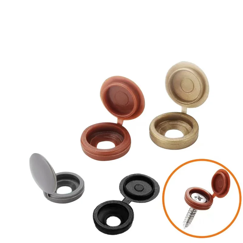 

100PCS Self-tapping Screws Cross Cover Hat Decorative Hole Plug Furniture Cabinet M4M5 Plastic Conjoined Screw Cover