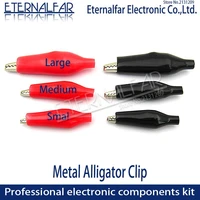 28mm 35mm 45mm large medium smal metal alligator clip crocodile electrical clamp testing probe meter black red with plastic boot