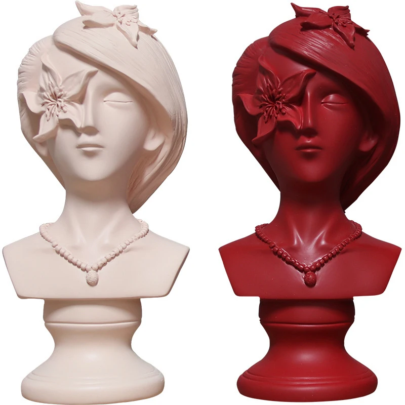 Абстрактная скандинавская смола скульптура бюст женщины головы человека